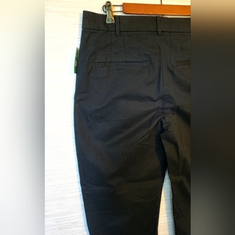 GAP High Rise Slim Stretch Khakis Chino Ankle Pants Work Black 10 PETITE  NWT - Picture 9 of 10